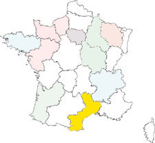 pianta della Francia e regioni