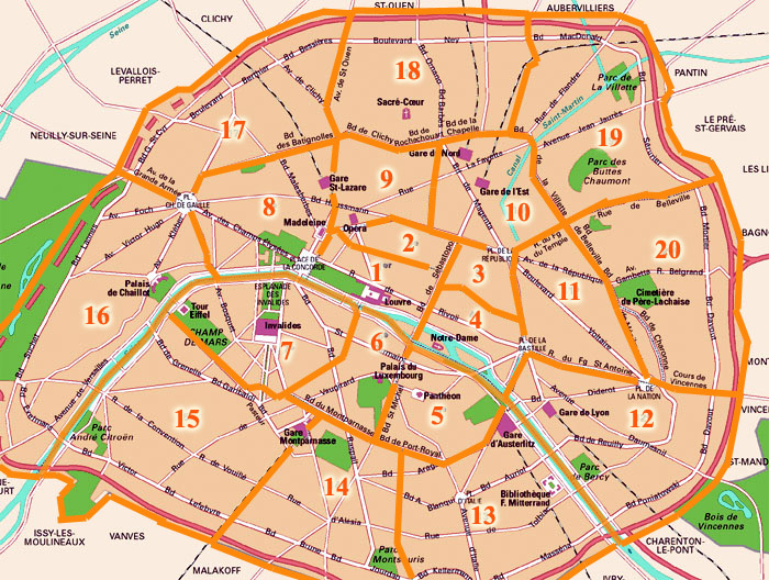 arrondissements paris carte