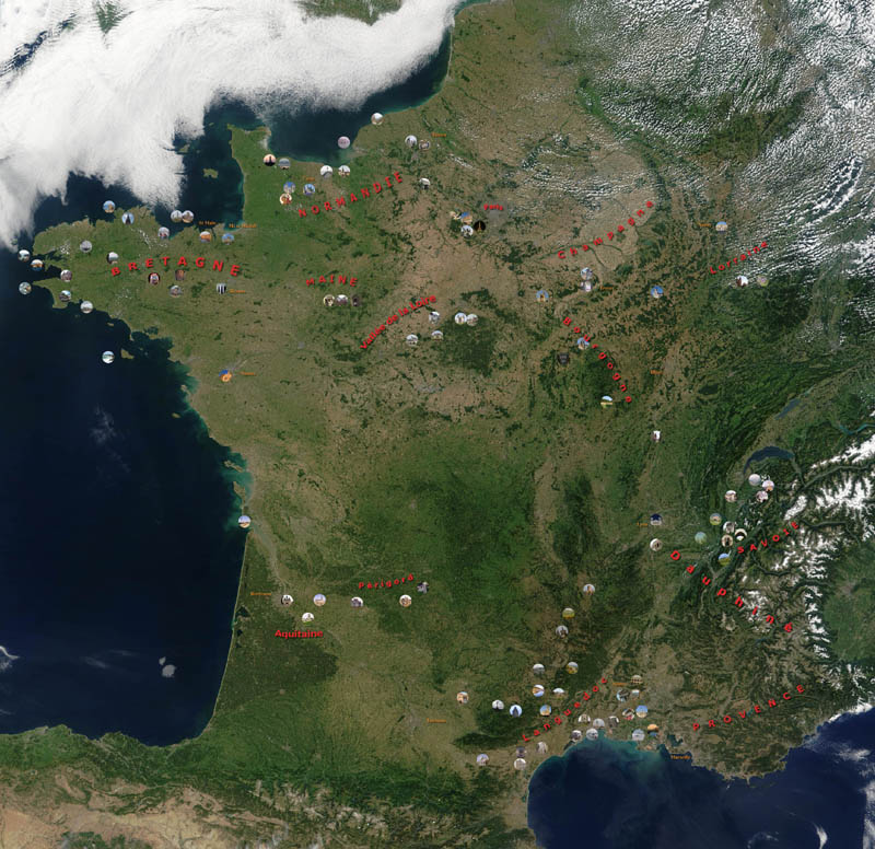 foto satellite di francia dal cielo