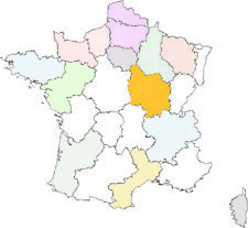 mappa borgogna regione in francia