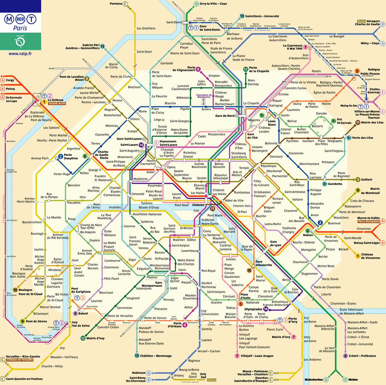mappa metropolitana di parigi