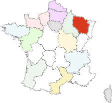mappa lorena regione in francia